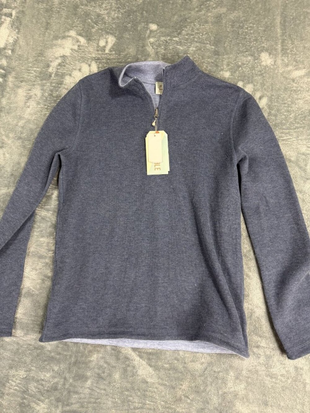 Class Club Boys Blue Quarter-Zip Pullover Sweater Size 14/16 NWT